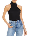 Aqua Mock Neck Sleeveless Bodysuit by Vanessa Jane