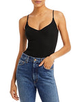 Aqua Womens Knit Cami V-Neck Bodysuit by Vanessa Jane