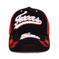 Texas Red & Black 3D Embroidered Baseball Cap, Hat by Vanessa Jane