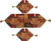 DaDa Bedding Set of 3-Pieces - Smell of Coffee Café Cup Orange Brown Woven Tapestry Dining Table Runners (9912)