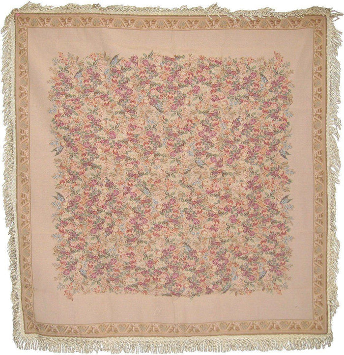 DaDa Bedding Wildflower Wonderland Floral Golden Beige Tan Square Dining Table Cloth (3100) by DaDalogy Bedding Collection