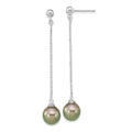 Tahitian Black Pearl Chain Drop Earrings by Fine Color Jewels