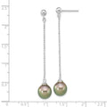 Tahitian Black Pearl Chain Drop Earrings by Fine Color Jewels