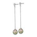 Tahitian Black Pearl Chain Drop Earrings by Fine Color Jewels