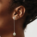 Tahitian Black Pearl Chain Drop Earrings by Fine Color Jewels