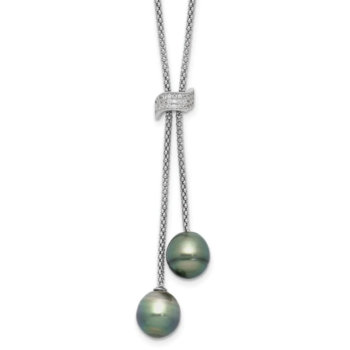 Tahitian Black Pearl Necklace by Fine Color Jewels