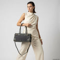 Italian Genuine Suede & Full-Grain Leather Shoulder Bag | Lodi by TAKEASY
