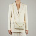 Italian Genuine Basketweave-Embossed Suede Crossbody Bag | Bergamo by TAKEASY