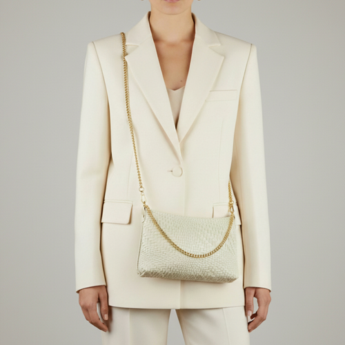 Italian Genuine Basketweave-Embossed Suede Crossbody Bag | Bergamo by TAKEASY