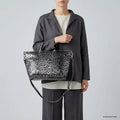 Italian Genuine Leopard-Print Metallic Suede Top-Handle Bag | Rimini by TAKEASY