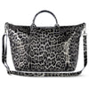 Italian Genuine Leopard-Print Metallic Suede Top-Handle Bag | Rimini