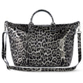 Italian Genuine Leopard-Print Metallic Suede Top-Handle Bag | Rimini by TAKEASY