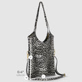 Italian Genuine Leopard-Print Metallic Suede Tote Bag | Catania by TAKEASY
