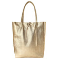 Italian Metallic Full-Grain Leather Tote Bag | Vinci by TAKEASY