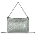 Italian Genuine Basketweave-Embossed Metallic Suede Crossbody Bag | Bari by TAKEASY