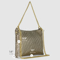 Italian Genuine Basketweave-Embossed Metallic Suede Crossbody Bag | Bari by TAKEASY