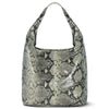 Italian Genuine Python-Print Suede Hobo Bag | Isernia