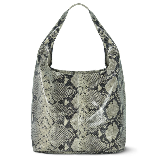 Italian Genuine Python-Print Suede Hobo Bag | Isernia by TAKEASY