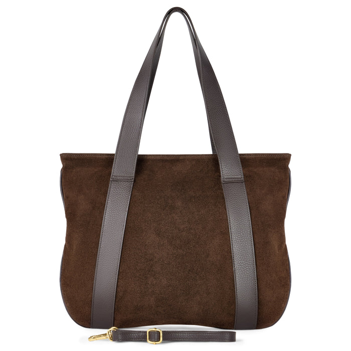 Italian Genuine Suede & Full-Grain Leather Tote Bag | Varese by TAKEASY