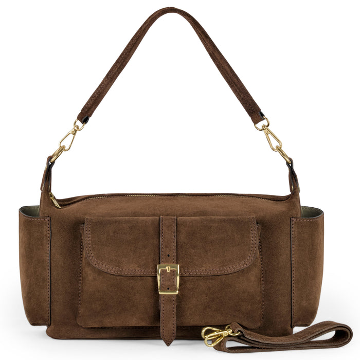 Italian Genuine Suede Shoulder Bag | Sondrio by TAKEASY