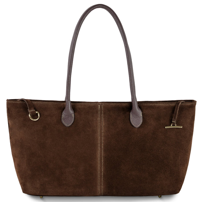 Italian Genuine Suede & Full-Grain Leather Tote Bag | Bologna by TAKEASY