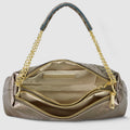 Italian Genuine Woven-Embossed Metallic Suede Crossbody Bag | Roma by TAKEASY