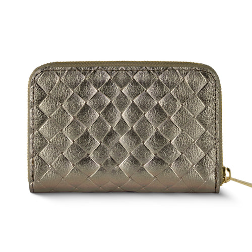 Italian Genuine Woven-Embossed Metallic Suede Wallet | Pesaro by TAKEASY