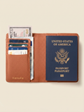 Leather Passport Wallet with RFID - Tan by CASUPO