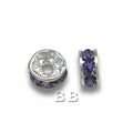 Preciosa 48-Piece Rhinestone Rondelle Beads, 4.5mm, Tanzanite by Vanessa Jane