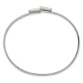 Tapered Baguette White Cubic Zirconia Bezel Sterling Silver Open Bypass Slip-On Bangle Bracelet by Fine Color Jewels