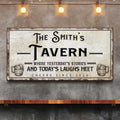 Tavern Where Yesterday's Stories and Today's Laughs Meet Sign by Tailored Canvases