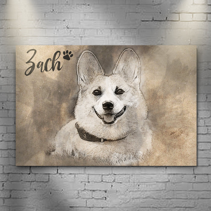 Pet Portrait Pencil Drawing Sign by Tailored Canvases