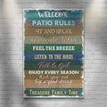 Patio Rules Sign by Tailored Canvases