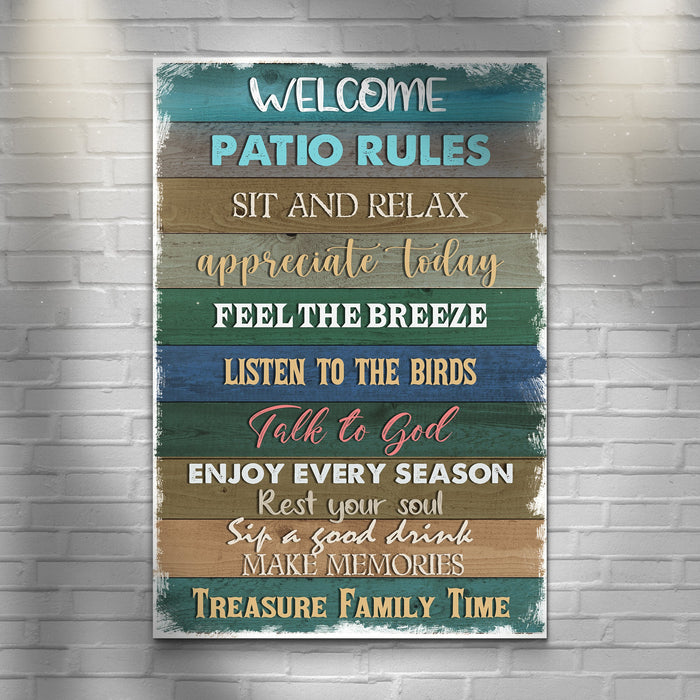 Patio Rules Sign by Tailored Canvases
