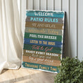 Patio Rules Sign by Tailored Canvases