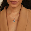 Teardrop Multi-Color Gemstone Pendant Necklace by Fine Color Jewels