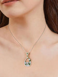 Teardrop Multi-Color Gemstone Pendant Necklace by Fine Color Jewels
