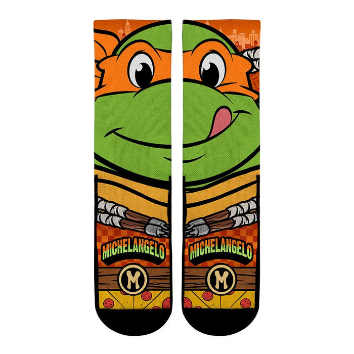 Teenage Mutant Ninja Turtles - Michelangelo - Split Face by Rock 'Em Socks