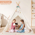 Teepee Tent for Kids - Play Tent Indoor Outdoor Cotton Canvas by DailySale