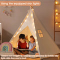 Teepee Tent for Kids - Play Tent Indoor Outdoor Cotton Canvas by DailySale