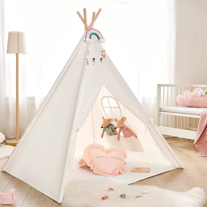 Teepee Tent for Kids - Play Tent Indoor Outdoor Cotton Canvas by DailySale