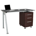 Tempered Glass Top Computer Desk with Storage by DailySale