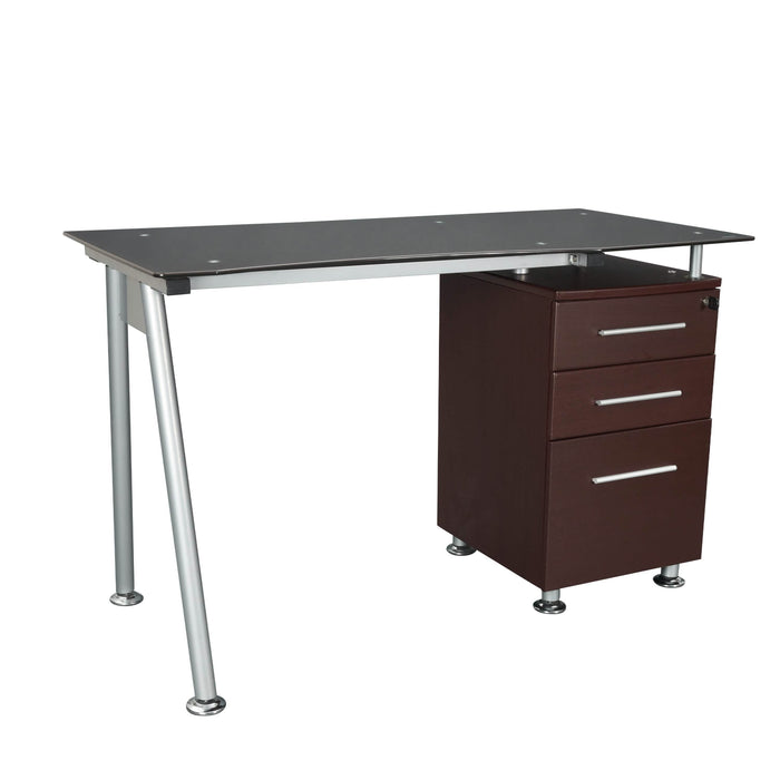 Tempered Glass Top Computer Desk with Storage by DailySale