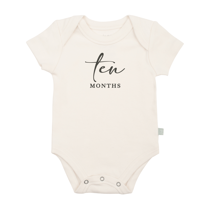 graphic bodysuit | ten months milestone charcoal by Finn + Emma