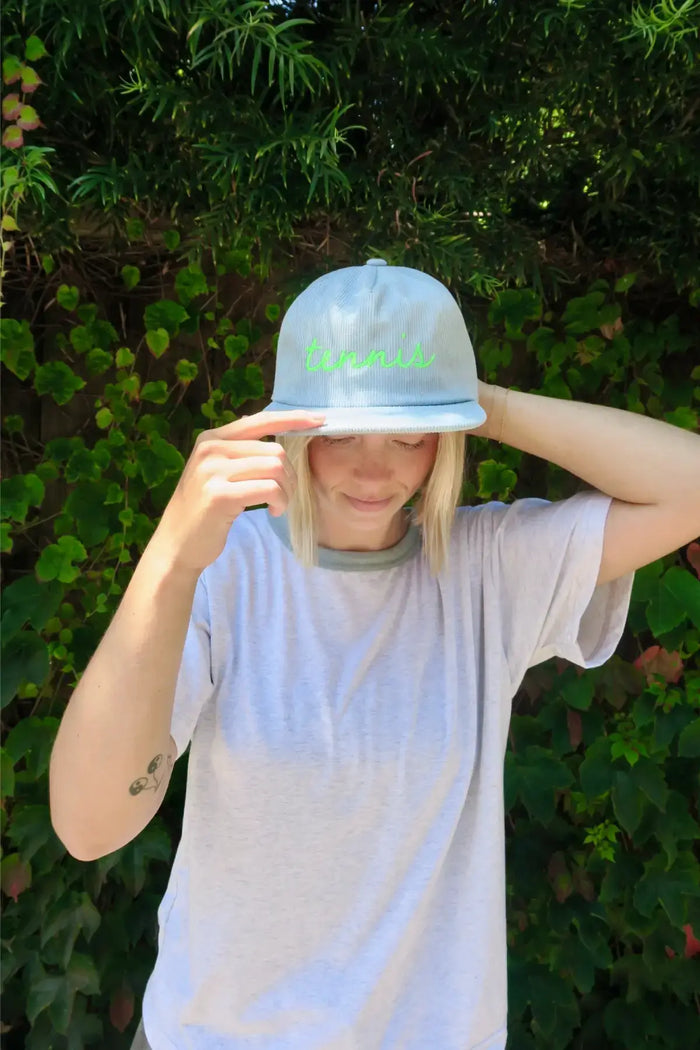 Tennis Cursive Corduroy Hat by Ace The Moon