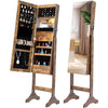 Tesmula Fashion Simple Jewelry Storage Mirror Cabinet With LED Lights
