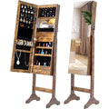 Tesmula Fashion Simple Jewelry Storage Mirror Cabinet With LED Lights by DailySale