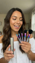 Beauty 5 Mini Sparkle and Shine Galactic Makeup Brushes with Travel Case by Vanessa Jane