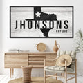 Texas Family Name Sign by Tailored Canvases