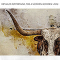 Texas Longhorn Watercolor Like Canvas Wall Art by Tailored Canvases